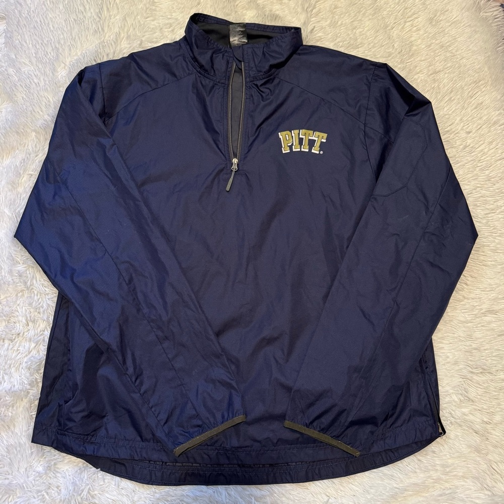 Pitt Panthers Pullover Quarter Zip Windbreaker Jacket Size X-Large